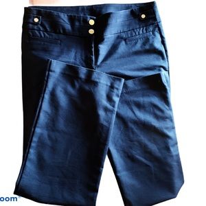 - Anne Klein Navy Blue Pants with Pockets / Decorative Brass Buttons, 12